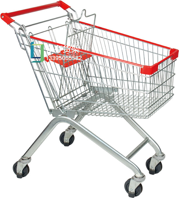 手推車、靜音推車、超市推車、超市購物車  超市購物車、商場手推車、超市手推車（樂存貨架）